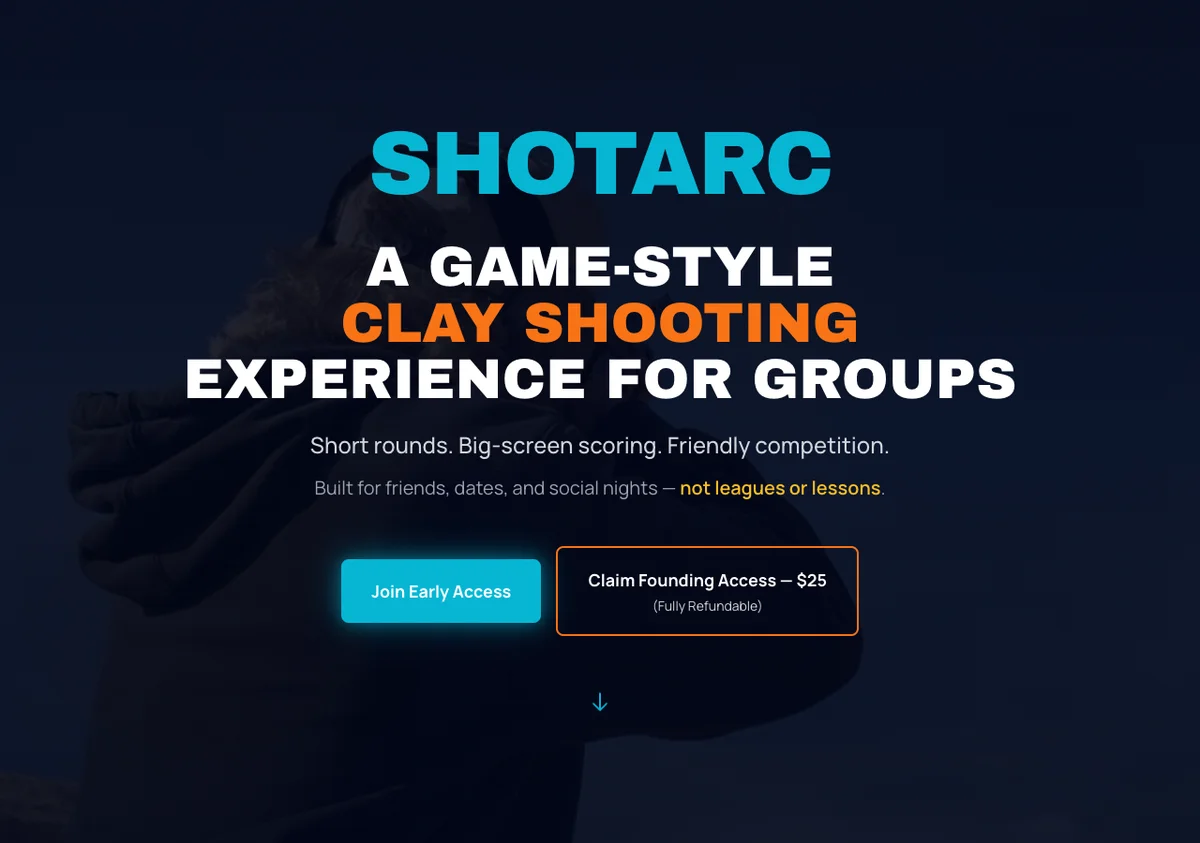 ArcShot custom website design - social entertainment platform built by Web Builder Pro